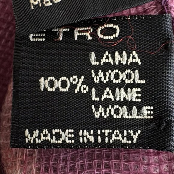 Auth ETRO - Purple Pink Multi Wool Scarf - Picture 3 of 5